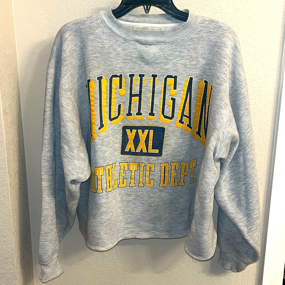 Vintage Michigan cropped crewneck